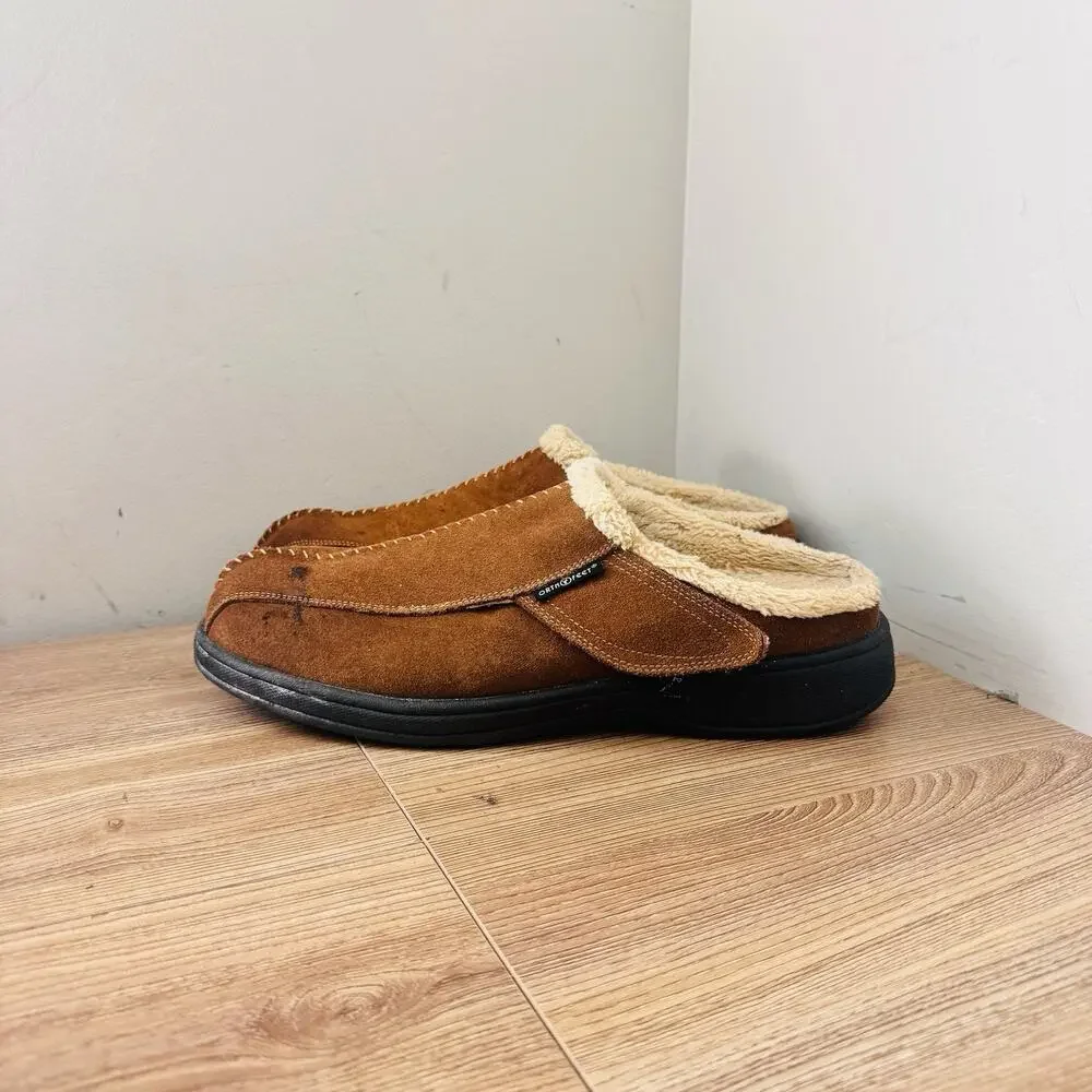 Orthofeet Asheville orthopedic slippers Brown Men’s Size 12